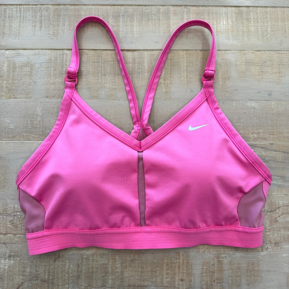 Nike Drifit pink padded Racerback workout sport bra